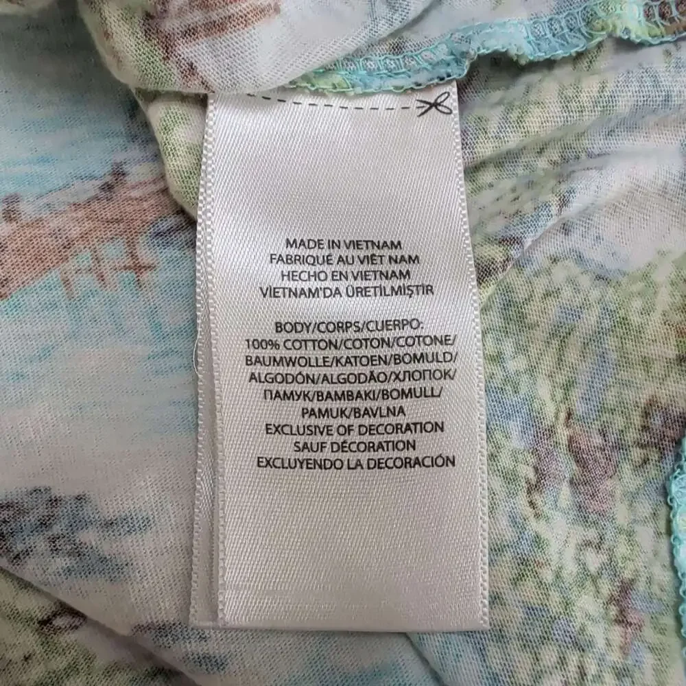 Polo Ralph Lauren T-Shirt Mens L Blue Scenic Toile Print Pocket Tee